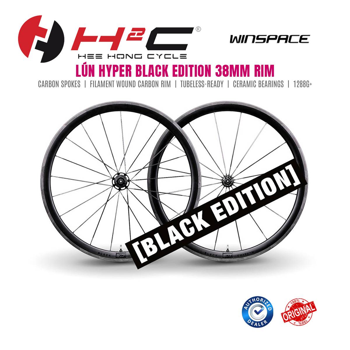 Winspace HYPER 38mm Black Edition DISC & RIM Brake Shimano Carbon